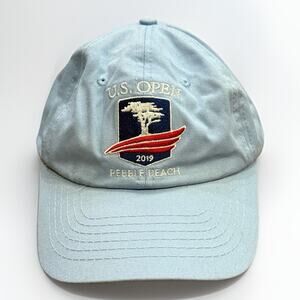 US Open Golf Pebble Beach 2019 Blue Adjustable Strapback Hat Cap USGA Member